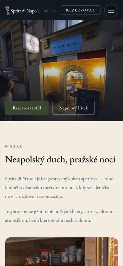 Mobilní náhled webu Spritz di Napoli